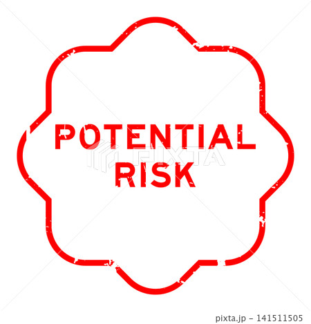 Grunge red potential risk word square rubber seal stamp on white background 141511505