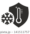cold protection icon, hypothermia shield, flat vector illustration on a white background 141511757