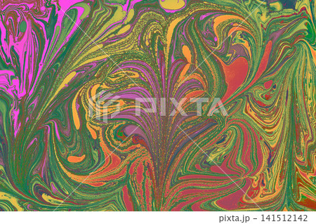 Turkish Ebru Marbling Art with Vivid Abstract Color Patterns Turkish Ebru Marbling Art with Vivid Abstract Color Patterns 141512142