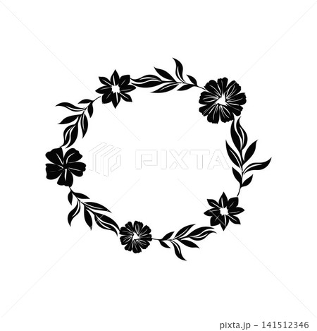 Circle floral with golden frame Floral wreath collection spring flower frames set for wedding invitations Circle floral with golden frame Floral wreath collection spring flower frames set for wedding invitations 141512346