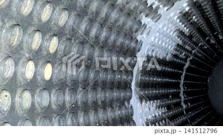 Intricate Design of Tube Grid Within an Industrial Boiler Drum Intricate Design of Tube Grid Within an Industrial Boiler Drum 141512796