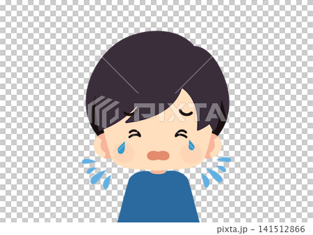 Illustration of a boy crying loudly 141512866