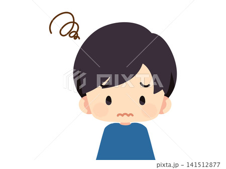 モヤモヤする少年のイラスト 141512877