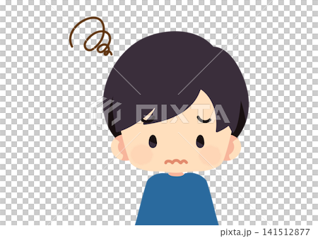 モヤモヤする少年のイラスト 141512877