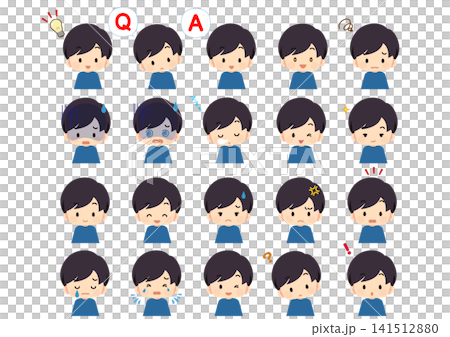 Boy's facial expression illustration set 141512880
