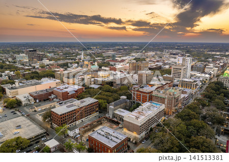 Savannah, Georgia. USA cityscape at sunset 141513381