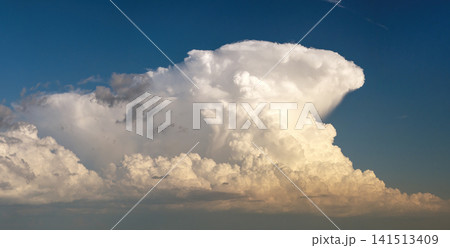 Rain clouds forming on blue Florida sky. Colorful summer skyscape Rain clouds forming on blue Florida sky. Colorful summer skyscape 141513409