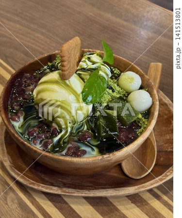 韓国風抹茶ピンス Korean Style Matcha Bingsu with Vanilla I 韓国風抹茶ピンス Korean Style Matcha Bingsu with Vanilla I 141513801
