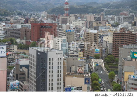 April 27 2026 MORIOKA, JAPAN. Elevated view of urban buildings April 27 2026 MORIOKA, JAPAN. Elevated view of urban buildings 141515322