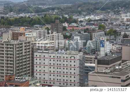 April 27 2026 MORIOKA, JAPAN. Elevated view of urban buildings April 27 2026 MORIOKA, JAPAN. Elevated view of urban buildings 141515327