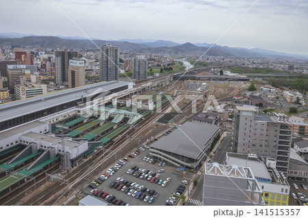 April 27 2026 Morioka city skyline with station complex and railway network April 27 2026 Morioka city skyline with station complex and railway network 141515357