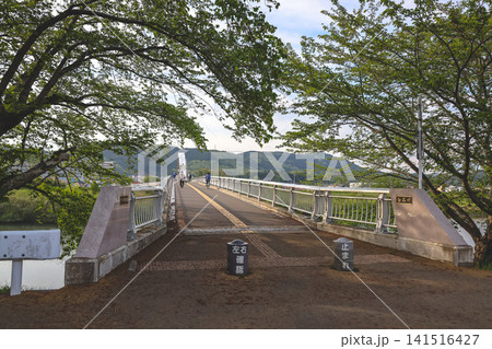 April 28 2026 Sakurahodo Bridge pedestrian walkway spanning river with tree canopy April 28 2026 Sakurahodo Bridge pedestrian walkway spanning river with tree canopy 141516427
