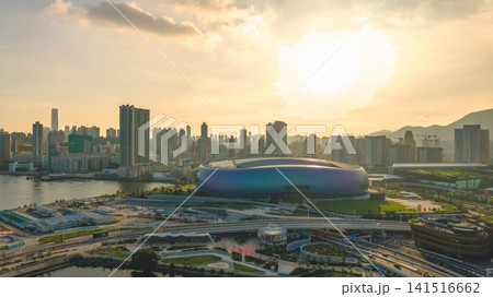 Hong Kong July 12 2026 KAI TAK. Sports park sunset. Hong Kong July 12 2026 KAI TAK. Sports park sunset. 141516662