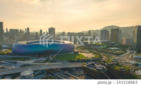 Hong Kong July 12 2026 KAI TAK. Sports park sunset. Hong Kong July 12 2026 KAI TAK. Sports park sunset. 141516663