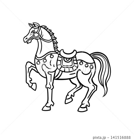 Decorated Horse Line Art Decorated Horse Line Art 141516888