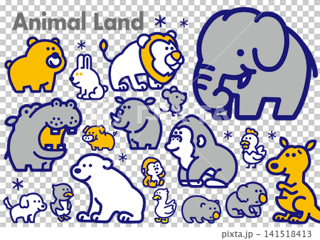 Animal Zoo Illustration Set Animal Zoo Illustration Set 141518413