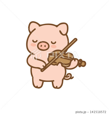 cute piglet playing the violin cute piglet playing the violin 141518572