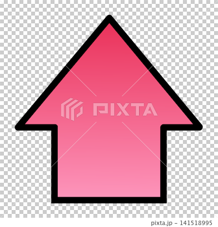 Upward arrow, pink gradient Upward arrow, pink gradient 141518995