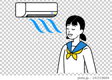 女學生在冷氣房降溫 141519004