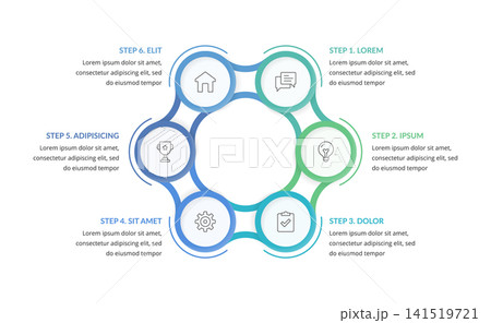 Six Step Circular Business Infographic Template 141519721