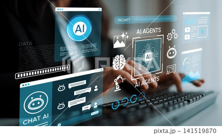 Futuristic Concept of Artificial Intelligence with AI Agents, Data Processing, and Interactive Engagement in a Digital Workspace Environment. Entropy Futuristic Concept of Artificial Intelligence with AI Agents, Data Processing, and Interactive Engagement in a Digital Workspace Environment. Entropy 141519870