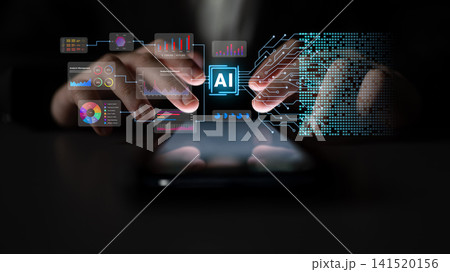 Artificial intelligence data analysis and visualization network concept Parse 141520156