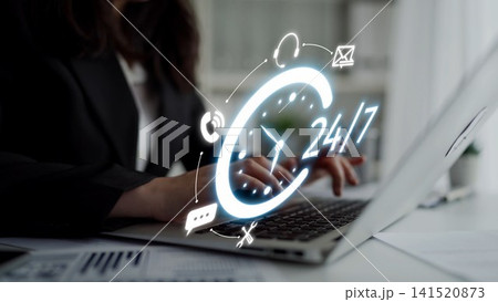 24-hour Customer Service Team Assisting with Client Support Muxer 24-hour Customer Service Team Assisting with Client Support Muxer 141520873