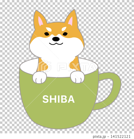 茶杯裡一隻可愛的柴犬 茶杯裡一隻可愛的柴犬 141522121