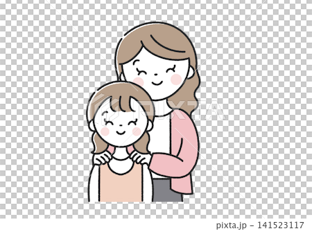 一位微笑的母親和女兒 一位微笑的母親和女兒 141523117