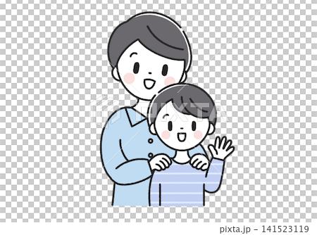 一對面帶著笑容的父子 一對面帶著笑容的父子 141523119