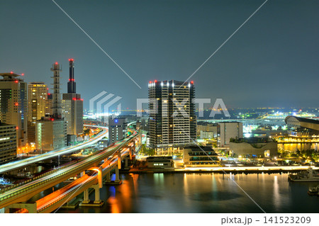 神戸・メリケンパーク周辺の夜景 神戸・メリケンパーク周辺の夜景 141523209