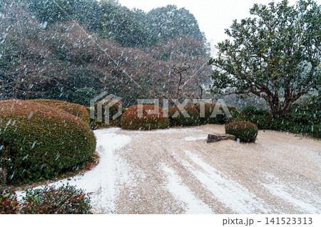 雪が降る詩仙堂 141523313