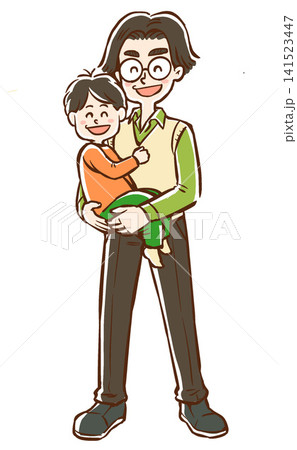 子どもを抱っこする親 子どもを抱っこする親 141523447