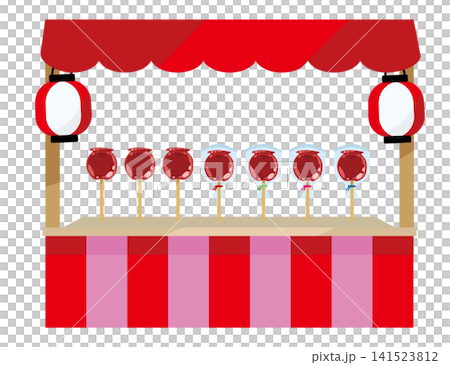 Illustration of a candy apple stall at a festival Illustration of a candy apple stall at a festival 141523812