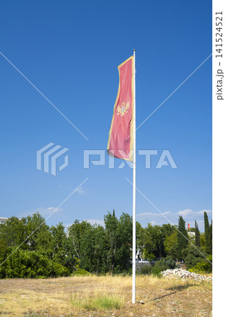 The red flag of Montenegro The red flag of Montenegro 141524521