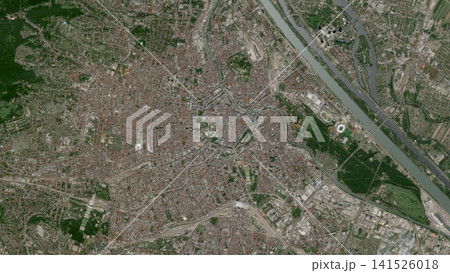 Top-down aerial illustration of Vienna, Austria 141526018
