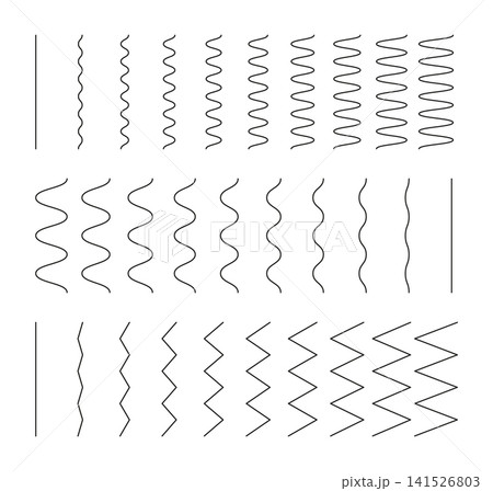 Wave ornament pattern. Wave thin line background. Wavy and zigzag vertical underline. Waves line set. Set of vertical wavy lines. Wave ornament pattern. Wave thin line background. Wavy and zigzag vertical underline. Waves line set. Set of vertical wavy lines. 141526803
