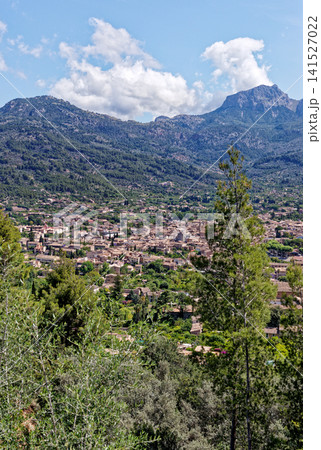 Vintage train in Soller, Mallorca, Spain - on the way to Soller - public transport transit transportation railway Vintage train in Soller, Mallorca, Spain - on the way to Soller - public transport transit transportation railway 141527022