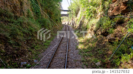 Vintage train in Soller, Mallorca, Spain - on the way to Soller - public transport transit transportation railway Vintage train in Soller, Mallorca, Spain - on the way to Soller - public transport transit transportation railway 141527032