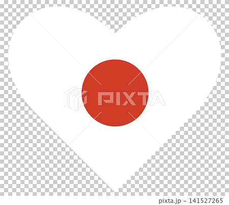 Flag of Japan isolated in heart shape. Flag of Japan isolated in heart shape. 141527265