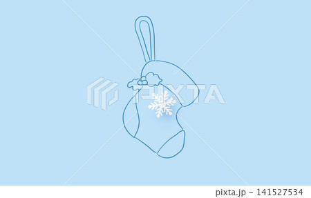 Christmas Stocking Hand Drawn Doodle Line Art Vector Illustration Christmas Stocking Hand Drawn Doodle Line Art Vector Illustration 141527534