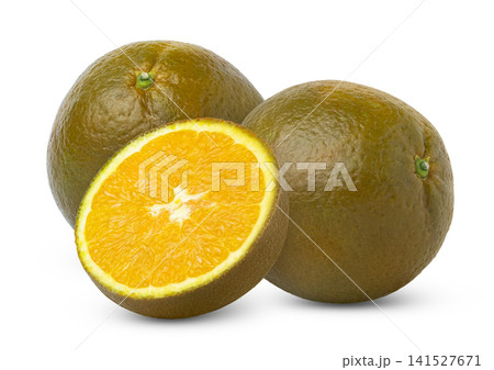 Chocolate navel orange citrus fruit and cut in half of chocolate orange isolated. Chocolate navel orange citrus fruit and cut in half of chocolate orange isolated. 141527671