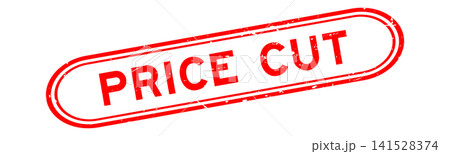 Grunge red price cut word rubber seal stamp on white background 141528374