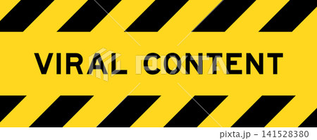 Yellow and black color with line striped label banner with word viral content Yellow and black color with line striped label banner with word viral content 141528380