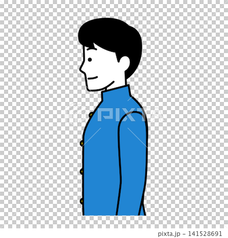 真横を向く男子学生 141528691