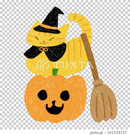 A tabby cat and a pumpkin for Halloween A tabby cat and a pumpkin for Halloween 141529137