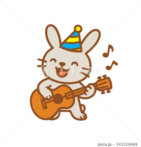 cute rabbit playing guitar cute rabbit playing guitar 141529489