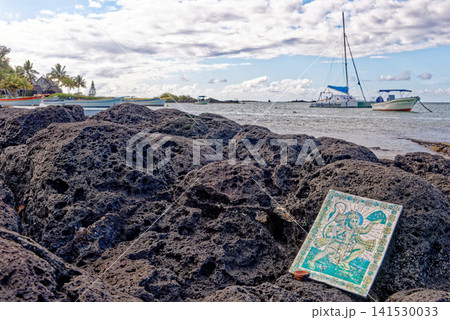 Lord Hanuman Hindu Shrine on Volcanic Coastal Rocks in Mauritius Lord Hanuman Hindu Shrine on Volcanic Coastal Rocks in Mauritius 141530033