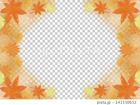 水彩画風の紅葉のイラストフレーム 水彩画風の紅葉のイラストフレーム 141530632