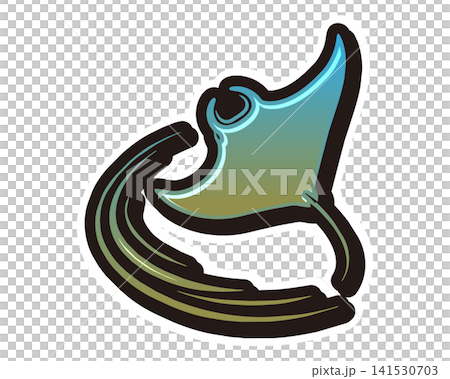 游泳鰩魚的彩色向量插圖 游泳鰩魚的彩色向量插圖 141530703